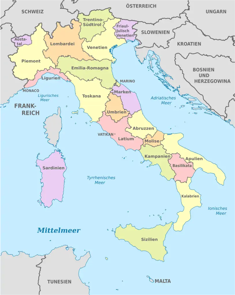 Italien Regionen