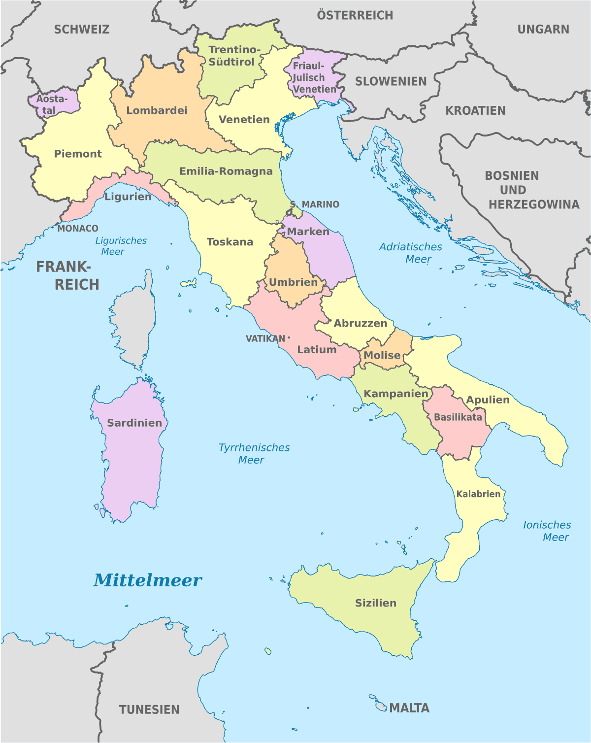 Italien Regionen